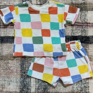 *Hanna Andersson* Multicolor Checkered Short Set